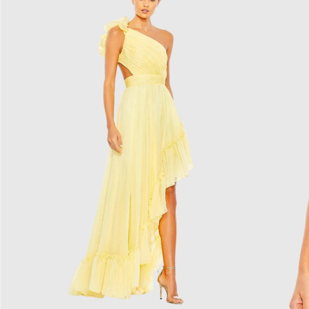 Mac Duggal Ruffled One Shoulder Asymmetrical Gown (tailored but NWT)